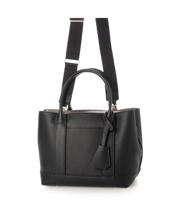 UNBILLION 【テレビ ドラマ着用アイテム】cachecache ショルダー付きパーテーション合成皮革トート ブラック