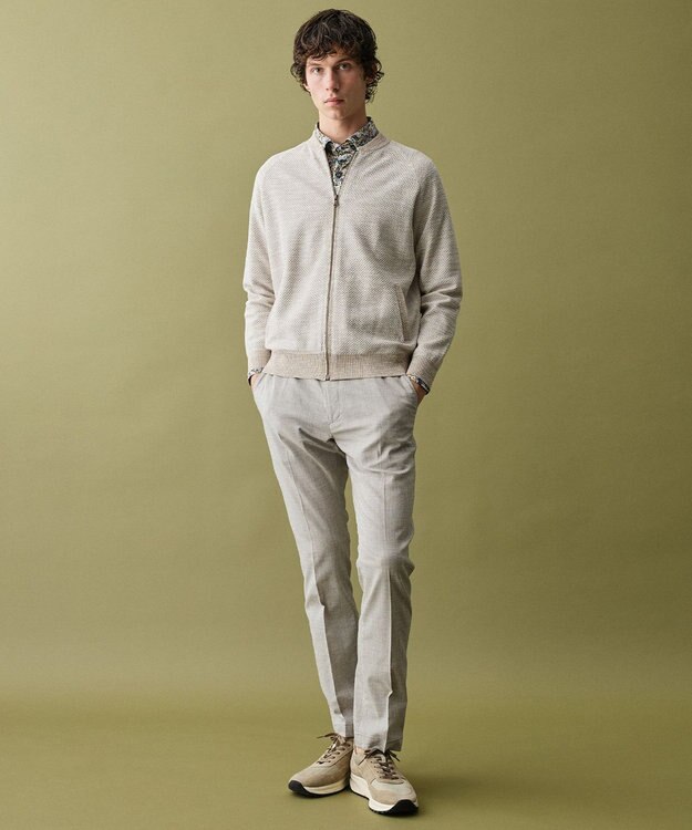 JOSEPH ABBOUD 【ウエストも伸びる!/清涼/ストレッチ】スラブストレッチ パンツ ベージュ系