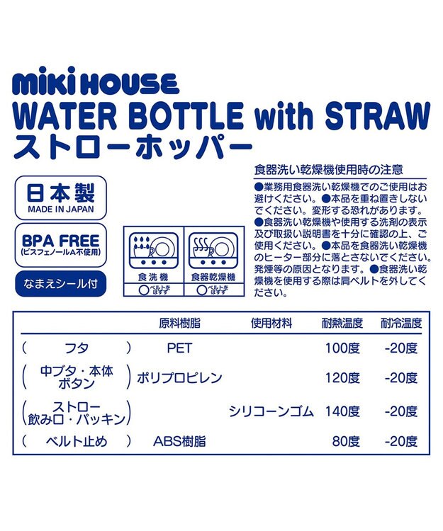 MIKI HOUSE HOT BISCUITS 【ミキハウス】 ストローホッパー（340ｍｌ） ピンク