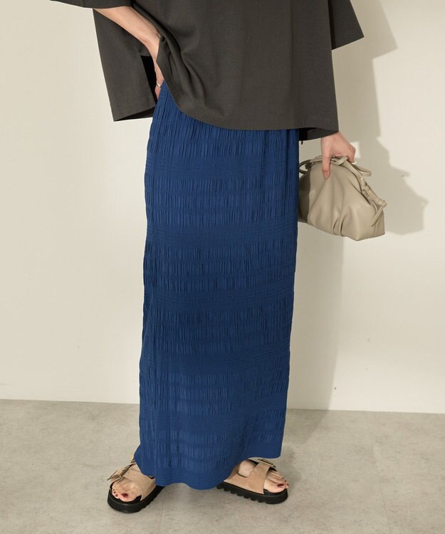 AMERICAN HOLIC シャーリングタイトスカート Deep Blue