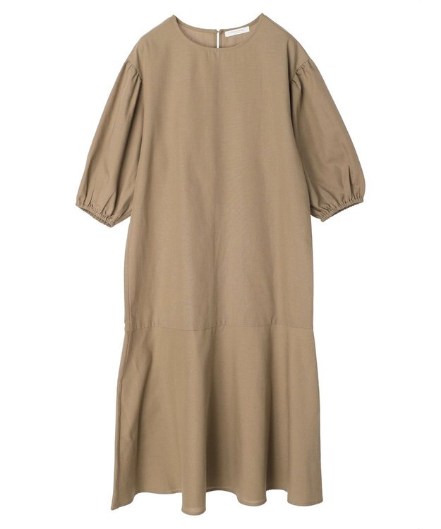 Green Parks 綿麻混マーメイドワンピース Dark Beige