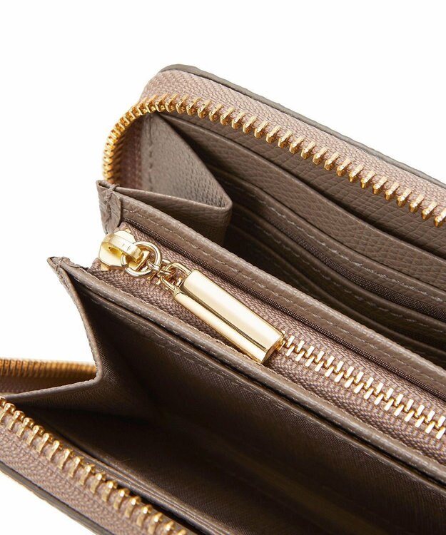 TOPKAPI 【TOPKAPI】角シボ型押し・ ラウンド 長財布 COLORATO コロラート グレージュ