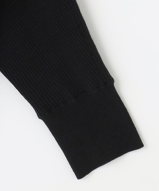 自由区 【洗える/セット可】レーヨンストレッチ ドルマンスリーブニット ブラック系