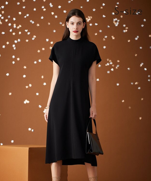 BEIGE， 【S-size】AMELOT / モックネックドレス Black