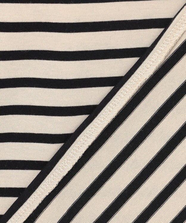 ANY L シャツテールロングスリーブＴシャツ ベージュ×ブラック