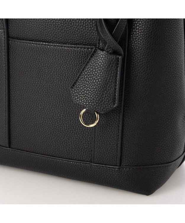 UNBILLION 【テレビ ドラマ着用アイテム】cachecache ショルダー付きパーテーション合成皮革トート ブラック