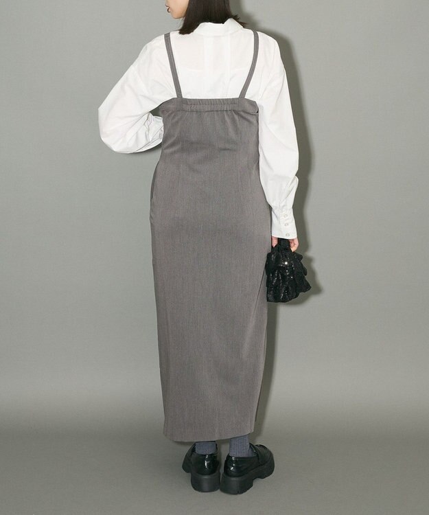 Green Parks フロントジップキャミワンピース Gray