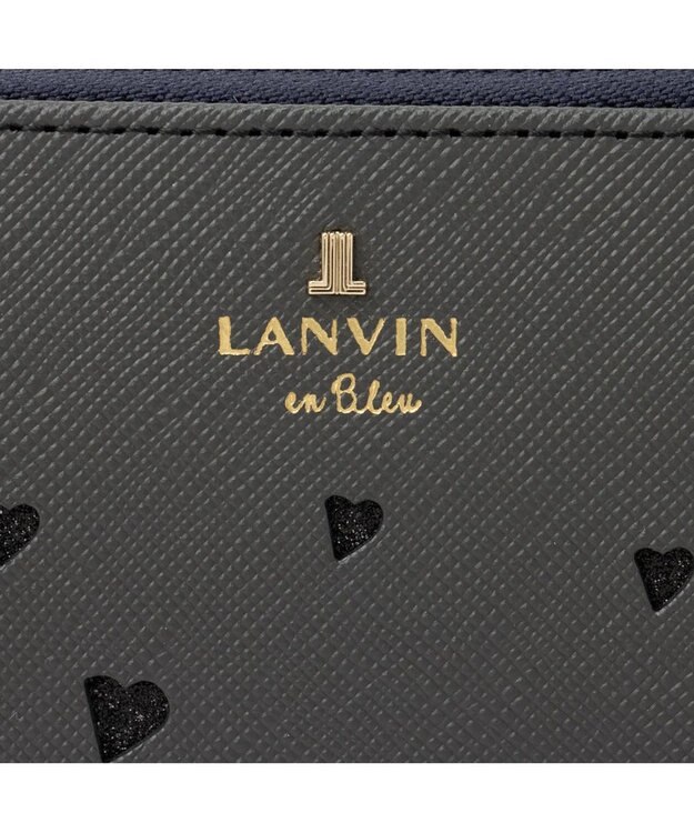 LANVIN en Bleu リュクサンブールハート Lファスナー長財布 ネイビー