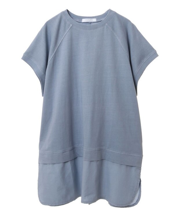 Green Parks ピグメントフレンチスリーブチュニック Sax