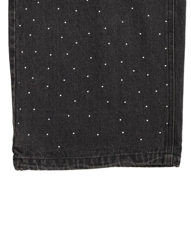 WEGO 【ユニセックス着用ITEM】スーパーバギーラインストーンデニムパンツ デニムブラックソノタ