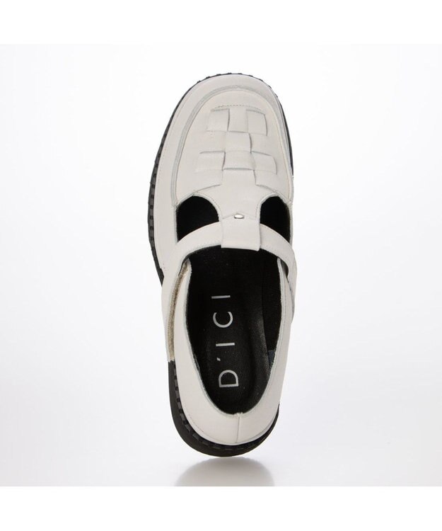 MODE ET JACOMO <D'ICI>メッシュTストラップローファー ホワイト