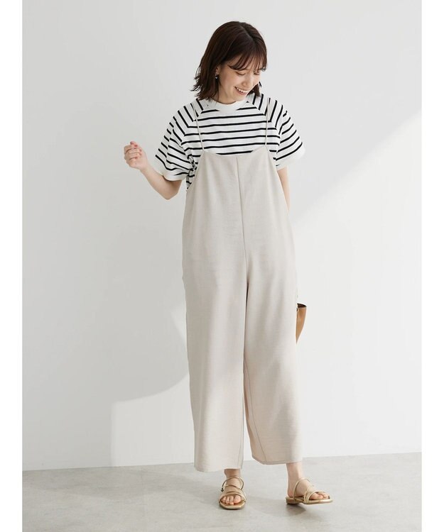 Green Parks 細ひもゆったりサロペット Light Beige