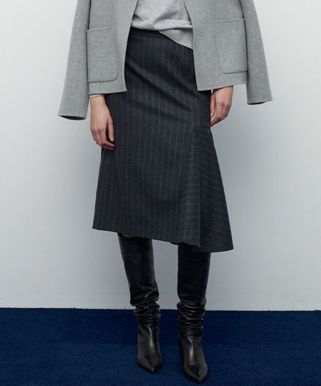 BEIGE， MARCEAU / ストライプスカート C.Gray × White Line