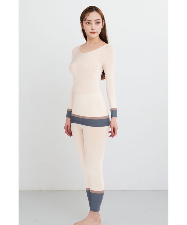 WACOAL あったかインナー よく伸びる生地 袖丈調節可能(7分袖~9分袖) 保温性(身生地) 9分袖 長袖 【360°ラクストレッチ】 レディース CLD371 /ワコール アイボリー