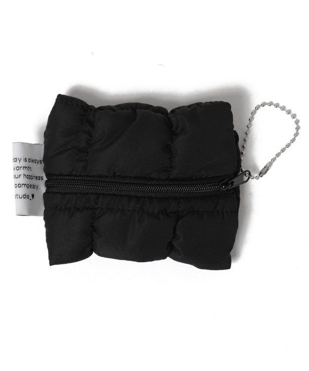 WEGO くしゅくしゅスクエアポーチ ブラック