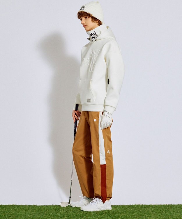 PW CIRCULUS 【MEN】サイドラインストレートワイドパンツ ゴルフ ベージュ系