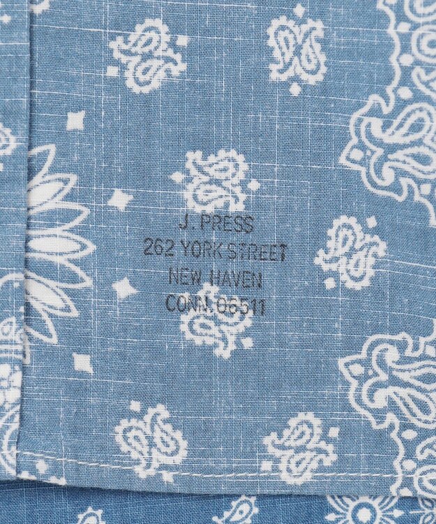 J.PRESS MEN ペイズリーバンダナプリント クレイジーパターンシャツ ダルブルー系9