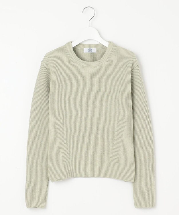 J.PRESS LADIES L 【WEB限定カラーあり・洗える】CLEAR COTTON BLEND サイドスリット ニット ライトグリーン系