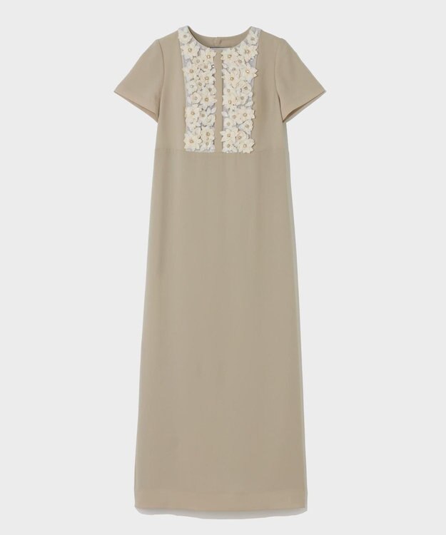 GRACE CONTINENTAL コサージュビジュードレス ベージュ