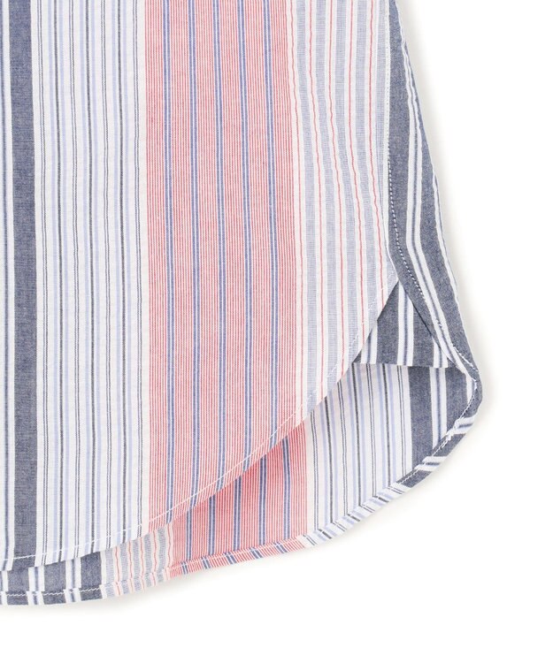 J.PRESS YORK STREET 【UNISEX】ランダムストライプ シャツ レッド系1