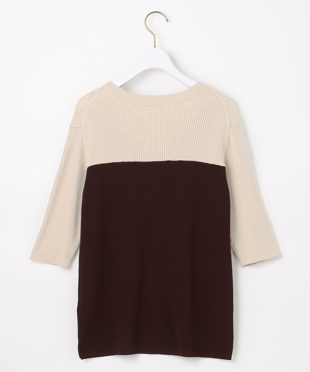 ANY SIS S 【洗える・UVカット】ビスチェ風 ニット チョコレート×ライトベージュ