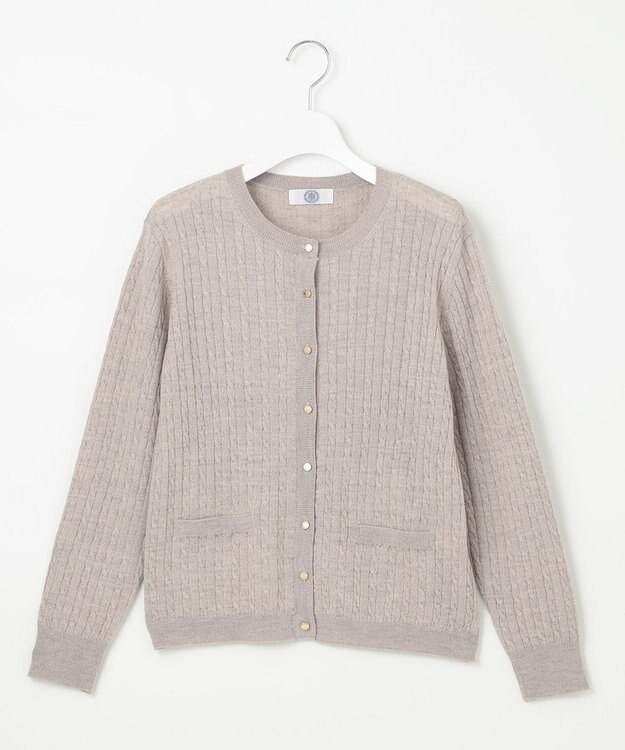 J.PRESS LADIES 【洗える】KNIT BASIC ミドル カーディガン ベージュ系