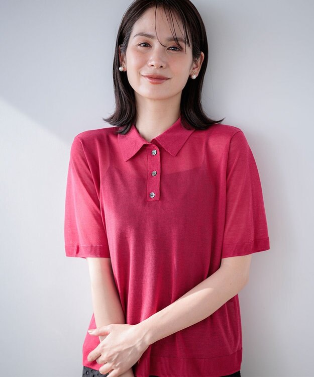 組曲 S 【先行予約】シアーポロ ニット チェリーローズ系