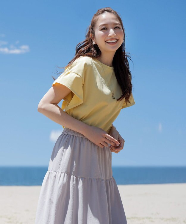 ANY SIS 【撥水・UVカット・速乾】ティアード スカート アイボリーベージュ