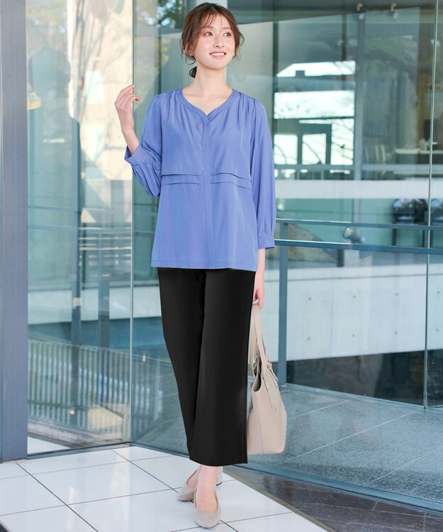 Tiaclasse 日本製エアシルキーワイドパンツ ブラック