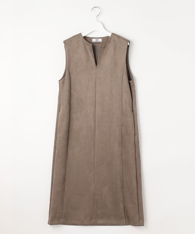 J.PRESS LADIES 【洗える】ダンボールスエード ジャンパースカート ブラウン系