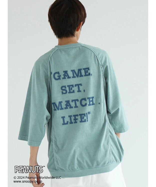 CRAFT STANDARD BOUTIQUE 【ユニセックス】PEANUTS/スヌーピー 切り替えTシャツ Blue