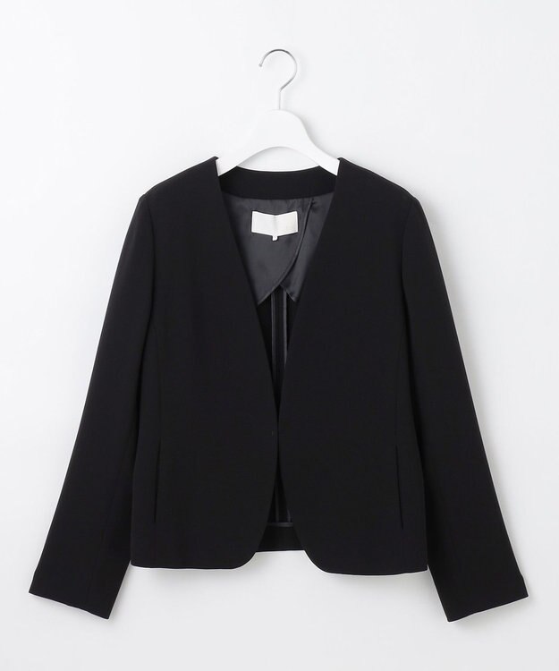 自由区 S 【セットアップ対応】トリアセダブルクロスノーカラー ジャケット ブラック