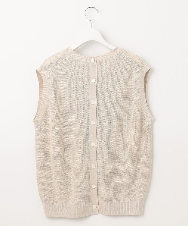 23区 【洗える】ピュアリネン ニット ベスト ベージュ系5