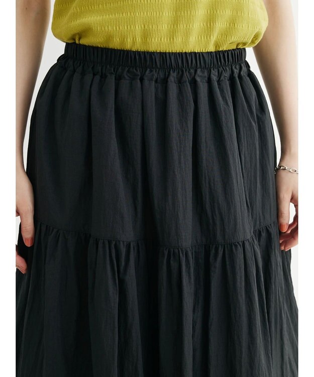 Green Parks ・ＥＬＥＮＣＡＲＥ　ＤＵＥ　ナイロンティアードスカート Black