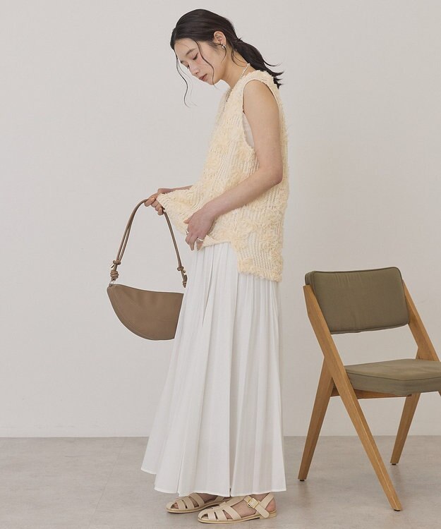 AMERICAN HOLIC 【選べる丈】シアープリーツスカート Off White