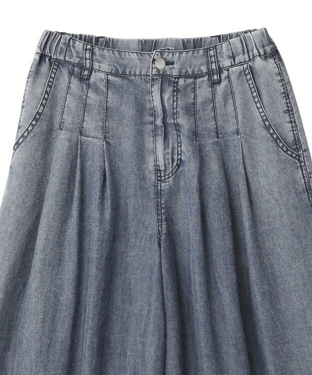 YECCA VECCA バイオ加工ヴィンテージデニムワイドパンツ Indigo