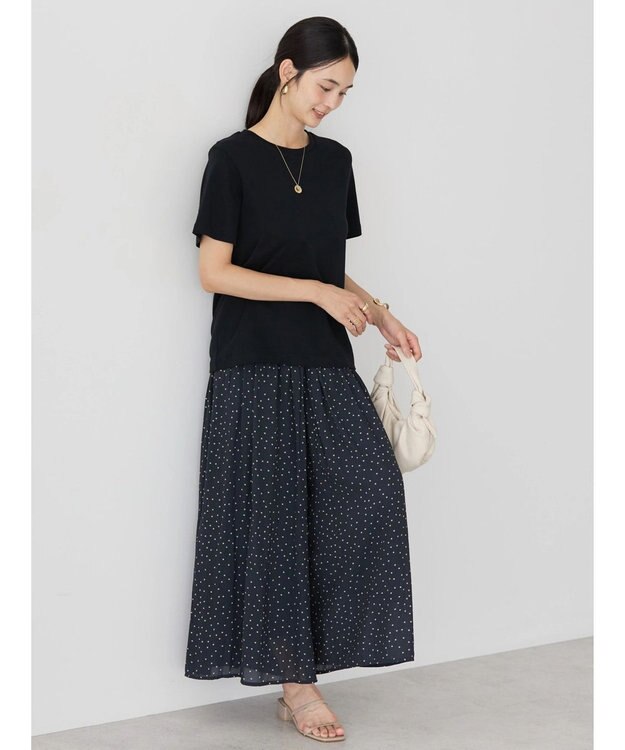 AMERICAN HOLIC エアリーギャザーガウチョパンツ【裏地：接触冷感】 Dot