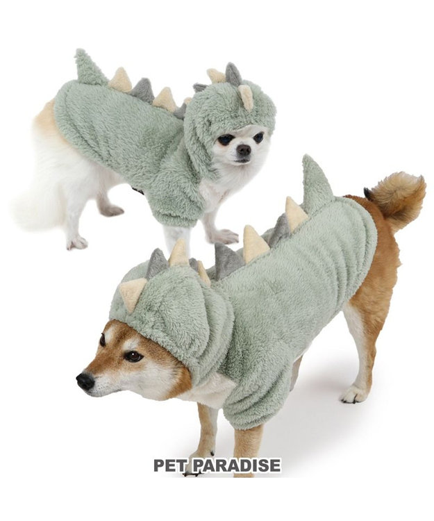 PET PARADISE ペットパラダイス 恐竜もこボアパーカー   超小型犬 小型犬 グリーン