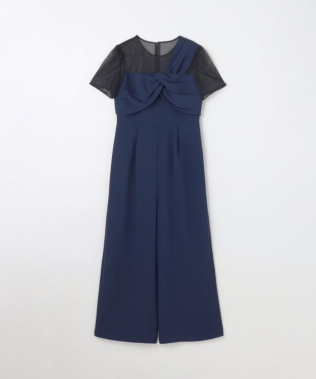 GRACE CONTINENTAL ドレープリボンサロペット ネイビー