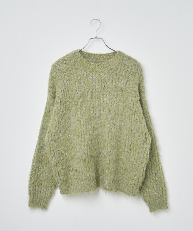 WEGO ブラッシュニットBIGプルオーバー グリーン