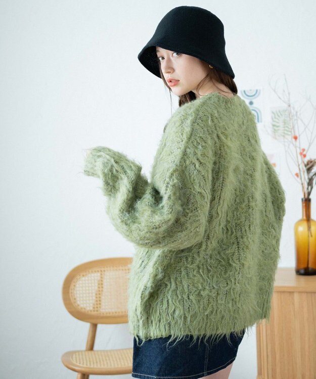 WEGO ブラッシュニットBIGプルオーバー グリーン