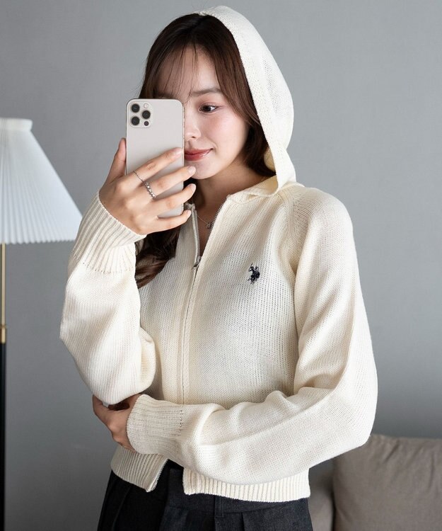 WEGO 【新色追加】別注USPOLOWZIPニットPK ホワイトアイボリー