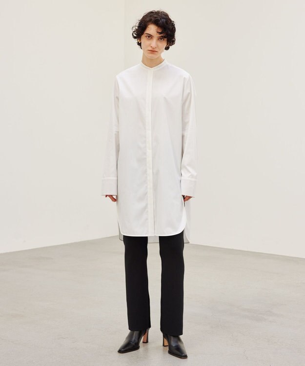 BEIGE， 【洗える】BICON / ロングシャツ White