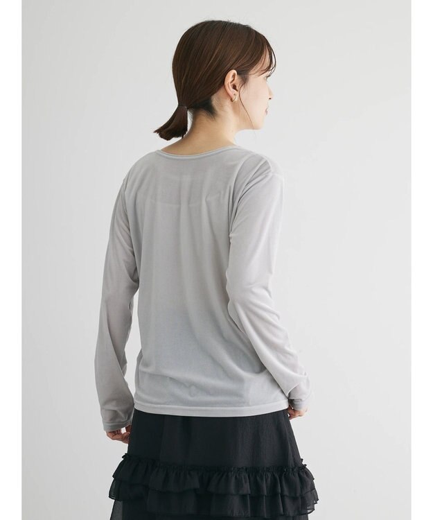 Green Parks クルーネックシアーベロアプルオーバー Gray