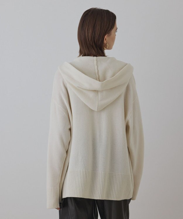 GRACE CONTINENTAL ウールフードニットカーディガン キナリ