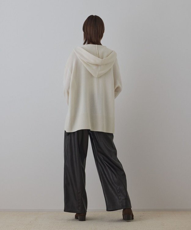 GRACE CONTINENTAL ウールフードニットカーディガン キナリ