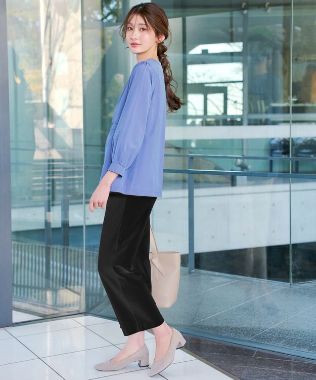 Tiaclasse 日本製エアシルキーワイドパンツ ブラック