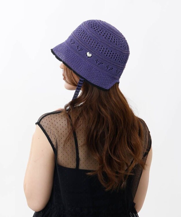 AURORA 【 ANNA SUI（アナ スイ）】ハートジャカードボンネット パープル
