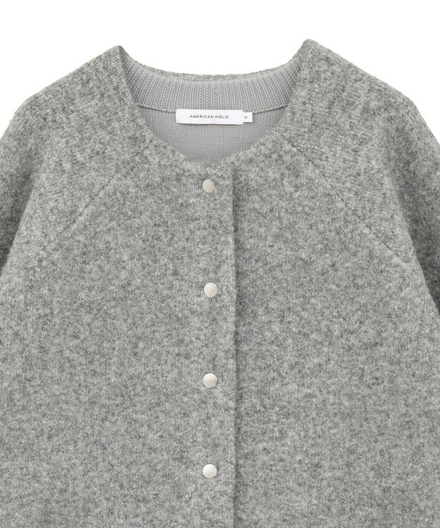 AMERICAN HOLIC Wフェイスラグランニットコーディガン Gray Mixture
