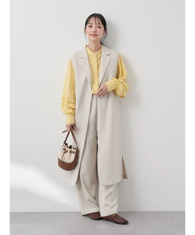 earth music&ecology ギャザーパンツ Beige